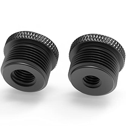 Donuts Mic Stand Adapter Combo Pack - 5/8 to 1/4 & 5/8 to 3/8 Mic Thread Screw Adapter for Tripod, Black