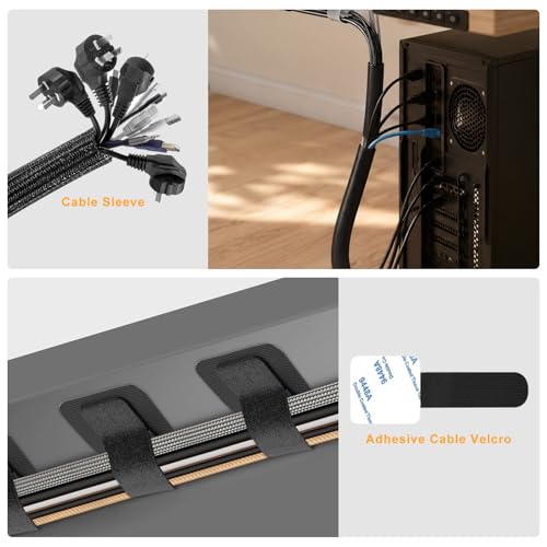 285 PCS Cable Management Kit - for Computer TV Under Desk - Black | cable organizer electrical cord management