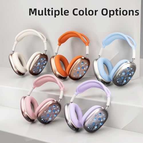 Cute Sea Jellyfish Clear Case for Airpods Max Headphones Cartoon Ocean Soft TPU Ear Cups Cover Anti-Scratch Silicone Ear Pad Protective Case Unique Headband Cover for Apple Airpods Max - color: Jellyfish 03