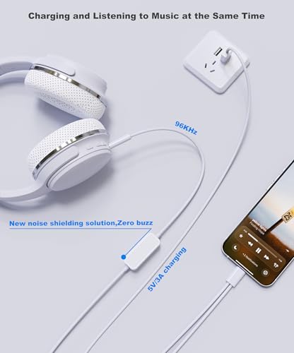LMUBOY 오래된 자동차용 2-in-1 Aux to USB-C 코드 [버지 없음], [MFi 인증] Type-C to 3.5mm 오디오 Aux 케이블 충전 포함 | USB C 수 - 자동차 스테레오 케이블 아이폰 17/16/15, 갤럭시 S20-S25, 픽셀 10-4용 - style: 충전용 USB-A 플러그