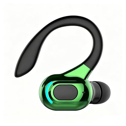 Wireless Headset Business Headphones,Waterproof Hanging Single Ear Earbuds,Mono Wireless Headset Noise Cancelling Sports Wireless Earpiece with Mic for Smart Phones (Green) - color: Green