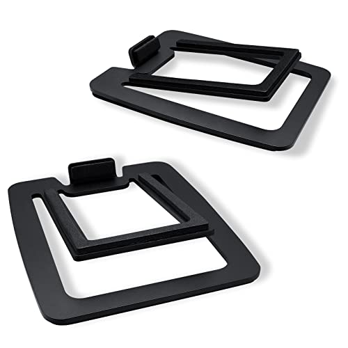 Sanyun SW601 15° Tilted Speaker Stands for 2-3 Inch Speakers (Pair, Black) | Aims Sound at Ear Level - Damping Foam Reduces Vibration - Steel Base - 4.4x5.3 in - Fits SW208 and 2-3 Inch Models - color: Black