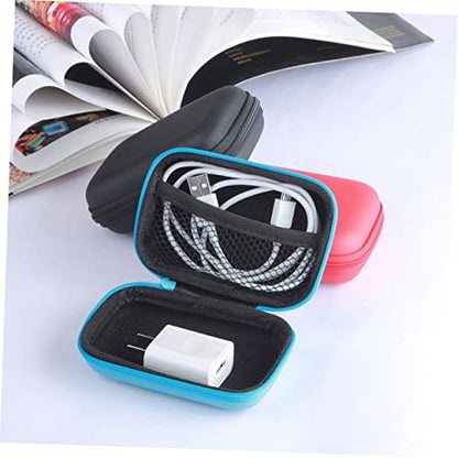 Vaguelly 2pcs Eva Storage Case for Headphones Data Cables Camera Zipper Pouch for Travel Organizing Compact Design Random