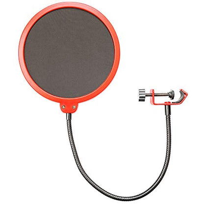 Audio-Technica (AT2035 Large Diaphragm Studio Condenser Microphone Bundle + Universal Pop Filter Wind Screen w/Stand Clip + 10 Premier Series XLR Male - Female 16AWG Cable + Microphone Shock Mount