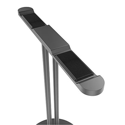 Double Headphones Stand, Aluminum Alloy Desk 3 Headsets Holder Supporting Desktop Earphone Hanger Mount Storage Rack with Heavy Base for Home and Office Display Spacegrey - color: Spacegrey
