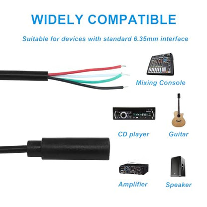 Jiozermi 3.5mm Female to Bare Wire TRRS Audio Cable, 3ft, 4 Pcs | 4 Pole Stereo, 1/8" TRRS Female Jack, For Speaker Headphone Microphone, Cable Repair