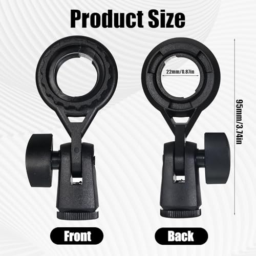 Condenser Microphone Holder for Stand, Condenser Mic Holder, 270 Degree Rotation, M16 Female Thread with 3/8 Conversion Nut, Compatible with 0.9 Inch Portable Stands