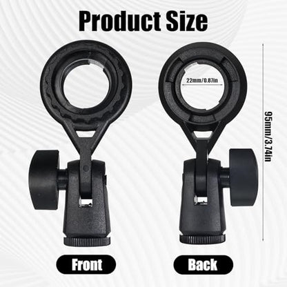 Condenser Microphone Holder for Stand, Condenser Mic Holder, 270 Degree Rotation, M16 Female Thread with 3/8 Conversion Nut, Compatible with 0.9 Inch Portable Stands