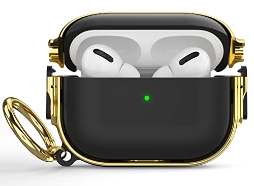 for AirPods Pro 2/1 Case Cover with Lock, Magsafe Compatible,Black/Gold - color: Black + Gold, size: AirPods Pro 2/1 Case (2019/2022/2023)