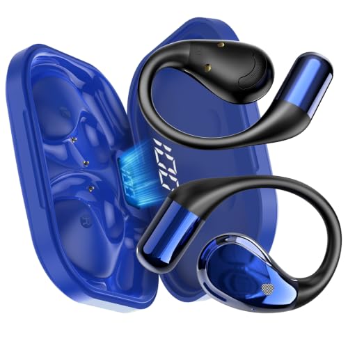 Open-Ear Headphones, Adjustable Ear Hooks/IP7 Waterproof/Ultra-Comfort, Glacier Blue