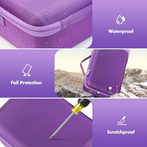 Hard Case for JBL Charge 6/5/4 Bluetooth Speaker – Waterproof Travel Case with Adjustable Shoulder Strap, Durable Protection for On-the-Go Use（Purple） (purple) - color: purple