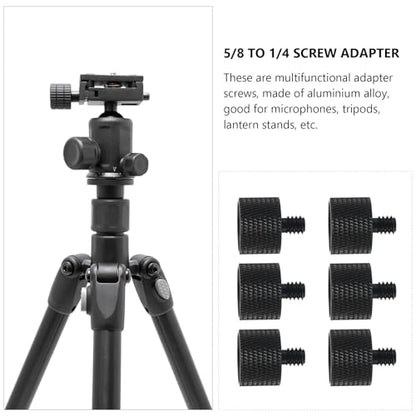 6 Pack 5/8 to 1/4 Thread Adapter Screw, Aluminum Alloy