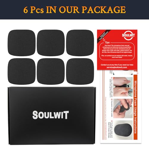 SOULWIT 6Pcs Pop Filter for Shure SM57 - Black | for SM57(SM57LC/SM57-LCE)/SM57 Pro Microphones