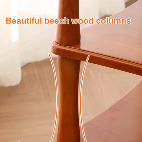 Amplifier Rack, Wood Audio Stand with Copper Shock Absorbing Feet, Open Component Audio Video Media Stand, Multi-Function Storage Shelf, Side Table, Bedside Table - color: Teak Color