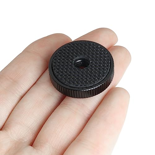 4PCS 1/4Inch Aluminum Alloy Female Thumb Wheel Lock Nut Adapter with Gasket, Hot Shoe Locking Knob Nut and Spacer, 1/4 Inch Knurled Screw Nut 26mm/1in Diameter
