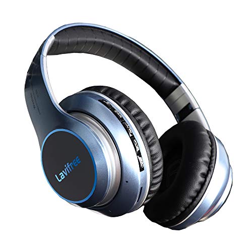 Bluetooth Wireless Headphones, Over Ear LED Light Up Headset with Mic,Hi-Fi Stereo Foldable Wireless/Wired,Micro SD/TF, FM for Adult Teen Kid for Phone/Samsung/Pad/PC/Kindle/Laptop/TV(Blue) - color: Blue