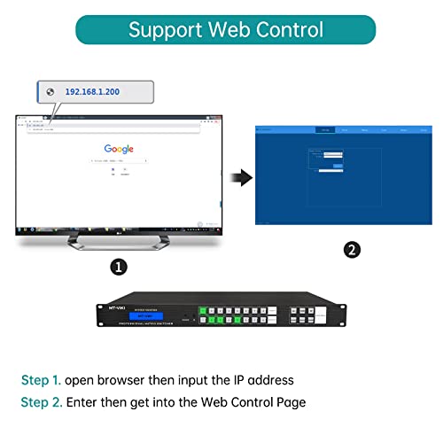 MT-VIKI Upgraded 4K HDMI Matrix Switch 16x16 w/Web GUI,Built-in US ADI Chip | 4K@30Hz 2U Rack Mount Matrix Switcher & Splitter, EDID, RS232, LAN Port, Remote - size: 16X16 w/ WEB
