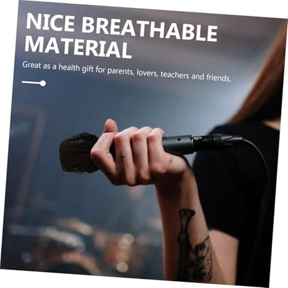 200pcs Disposable Microphone Dust Covers Breathable Non-woven Elastic Fit for Plosive Reduction Black Mic Protectors for Professional Use