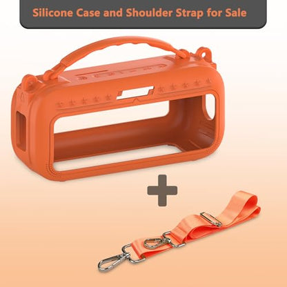JCHPINE Silicone Cover Case for Bose SoundLink Plus Portable Speaker | Protective Soft Silicone Case with Carrying Handle and Shoulder Strap (Sunset Peach) - color: Sunset Peach