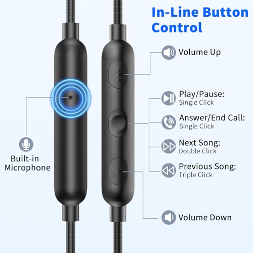 3.5mm Wired Earbuds with Mic for School Laptop PC Chromebook,Black - color: Black