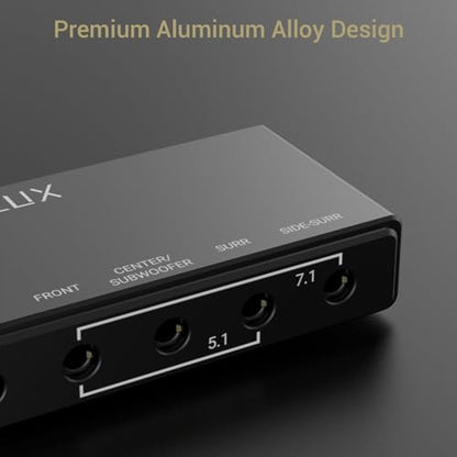 Cubilux 7.1 USB Surround Sound Card- 48KHz-384KHz Sample Rate for Headphones, Full Aluminum Alloy USB A External Sound Card for Laptop PC-Supports Line-in & Stereo Mic in