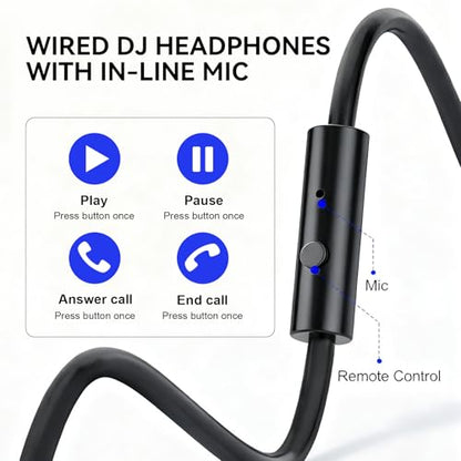 OneOdio Hi-Res Over Ear Headphones for Studio Monitoring and Mixing, Sound Isolation, Protein Leather Earcups, 50mm Driver Unit, Wired Headphones for AMP Guitar Keyboard (Pro-50 Black) - color: Black