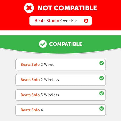 WC SweatZ Beats Solo - Sweat Earpad Covers for Beats Solo 4, Beats Solo 3 & Beats Solo 2, Made by Wicked Cushions | Sweatproof, Washable & Preserves Comfort | 90's Black - color: 90's Black