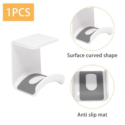 White Headphone Stand Hanger,Hanging Headset Holder Hook Under Desk | 1Pcs ABS Plastic Adhesive Earphones Hangers for Desk Headphone Hanger, Most Headphones and Controller - color: White, size: UnderDeskBlack