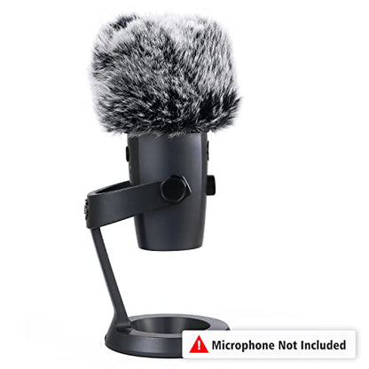 YOUSHARES Microphone Furry Windscreen Muff - Mic Wind Cover Fur Pop Filter as Foam Cover Compatible with Blue Yeti Nano