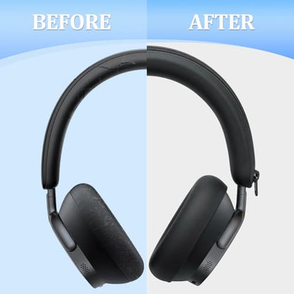 for Baseus Inspire XH1 Case Cover, 2 Sets Silicone Sweat Ear Covers& Headband Protector, Washable Scratchproof Headphones Protective Case Accessories (Black)