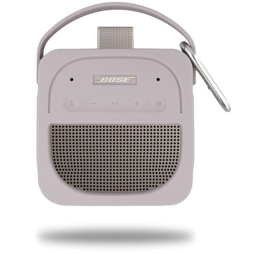 for Bose New SoundLink Micro 2nd Gen Portable Speaker Silicone Case, White | 1:1 Molded Fit, Shock Absorption, Metal Carabiner, Flexible Carry Handle, Anti-Slip Texture, Elastic Recovery - color: White Case