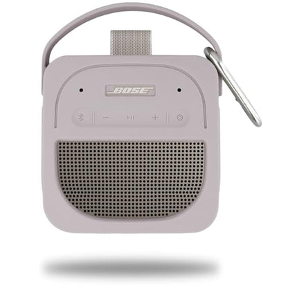 for Bose New SoundLink Micro 2nd Gen Portable Speaker Silicone Case, White | 1:1 Molded Fit, Shock Absorption, Metal Carabiner, Flexible Carry Handle, Anti-Slip Texture, Elastic Recovery - color: White Case