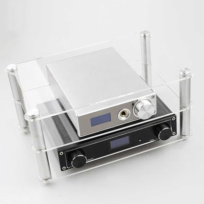 3 Tier Audio Rack Tower Small Stereo Cabinet, Mini Acrylic AV Media Stand Small Desktop Rack, Perfect for DVD Players/Game Console/TV Box(Black) - color: Black