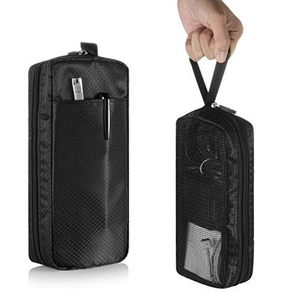 CM Travel Cable Organizer Case Portable Computer Accessories Zipper Mesh Pouch for Holding Laptop Mouse, Power Bank, USB, Adapter, Charger, Cellphone and Cosmetics (Case ONLY)