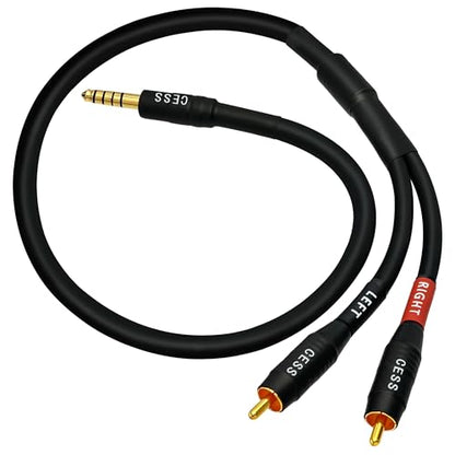 CNCESS 4.4mm Balanced Male to 2 RCA Plug Audio Cable – 24 Inch