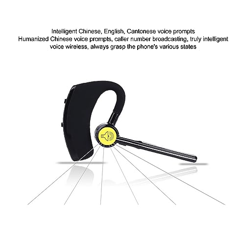 ASHATA Legend Bluetooth Headset V5.0, Single Ear Bluetooth Earpiece with Noise Canceling Mic, Ergonomic Hands Earphones, Connect to Mobile Tablet via Bluetooth, ASHATAn65gcgrxmq