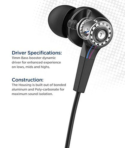 Thore iPhone Earphones (Apple MFi Certified) V120 in Ear Wired Lightning Earbuds (Sweat/Water Resistant) Headphones with Mic/Volume Remote for iPhone 12/13/14 Pro Max - Black - color: Black