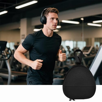 GWCASE Headphone Travel Case with Secure Strap and Accessory Pocket, Black | Hard Shell Protection, Fits Most Foldable Over-Ear Headphones, 7.87 x 6.8 x 0.9 in Interior, for Daily Carry, Case Only - color: Black