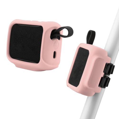 Silicone Case Cover for JBL Go 5 Portable Speaker(Pink) | Travel Carrying Protective Pouch with Attach Straps for Bike Golf Cart Scooter-TXEsign - color: Pink