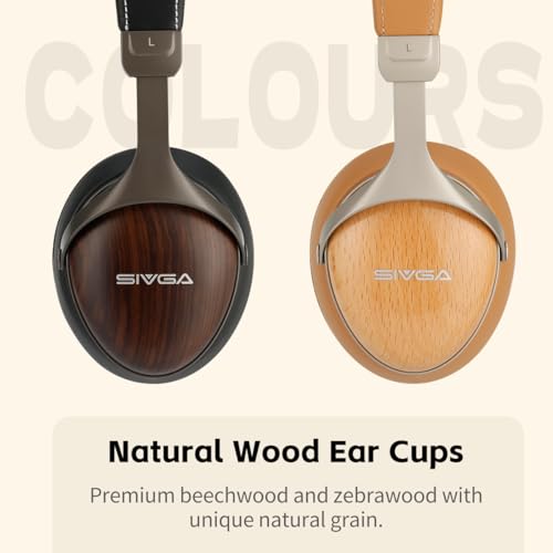 SIVGA SV021 Pro Zebrawood Closed-Back Over-Ear Wired HiFi Headphones | 50mm dynamic driver and natural wooden housing deliver crisp, detailed high-fidelity sound. - color: Zebrawood