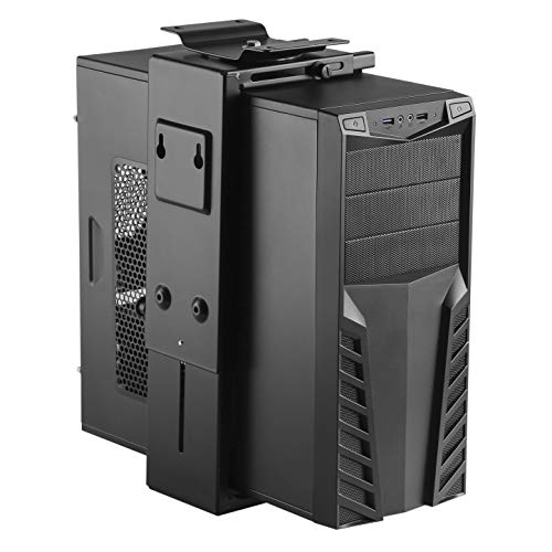 HumanCentric Adjustable Under Desk Computer Mount & Wall Mount, CPU Holder | Fits Most PC & Computer Cases, Adjustable Height & Width, Full 360 Swivel, Up to 22 lb, Hardware Included