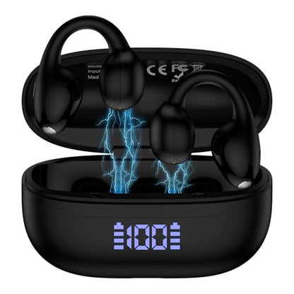 Clip On Earbuds Samsung Wireless Ear Buds Bluetooth 5.4 Open Ear Headphones | for Samsung Galaxy S26 Ultra S26Plus S26 A37 A57 S25 FE A17 A16 A36, 48H Playtime Open Ear Earbuds for iPhone 17e 17 Pro Max
