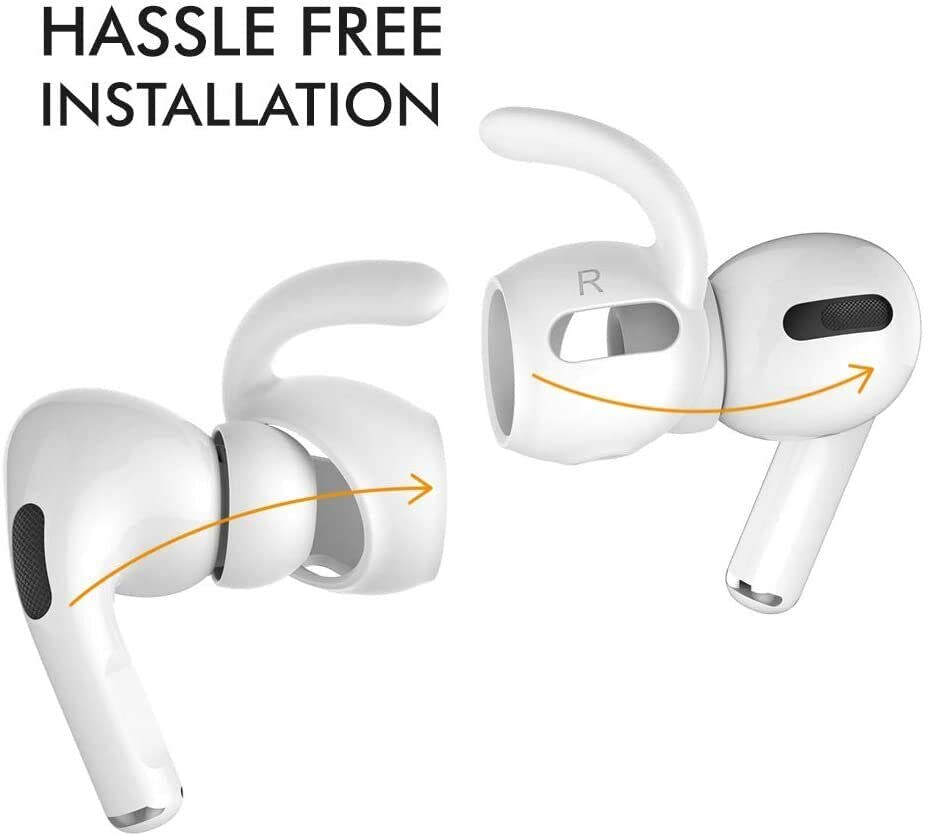 Ear Hooks Anti-Slip Ear Covers Attachment for Airpods Pro 2, 2nd Generation (2022) - 3 Pairs (White)