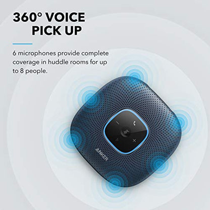 Anker PowerConf Speakerphone, Zoom Certified Conference Speaker with 6 Mics - color: Blue