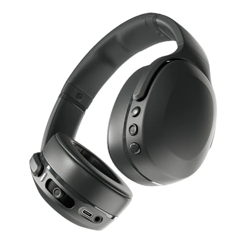 Skullcandy Crusher Evo Wireless Multi-Sensory Bass Headphones - True Black | Bluetooth, Noise Isolating Over-Ear Fit, 40 Hours Battery, Microphone, Working Out, Gym, Travel, Studying, Music - color: True Black
