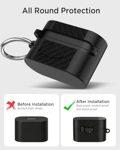 Miimall Silicone Case Compatible for Sony WF-1000XM6, Magnetic Attraction Anti-Scratch Shockproof Dustproof Men and Women Full Protective Case Cover for Sony WF-1000XM6 Wireless Earbuds (Black) - color: Black
