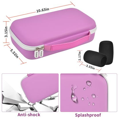 Wireless Microphone Case for JBL PartyBox & Two Mic System, Shockproof Karaoke Microphones Travel Storage Box with Mic Foam Cover, Holds 2 Mics, Receivers, Adapters, AA Batteries - Purple - color: Purple
