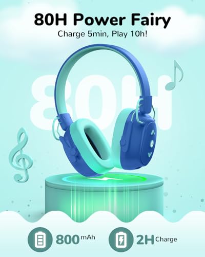 Kids Noise Cancelling Headphones, Sound Proof Ear Protection, 29dB SNR Noise Reduction Bluetooth 6.0 Earmuff, 94dB Lock - 80H Playtime, Hearing Protection for Autism, Shooting Gun Range Mowing (Blue) - color: Blue