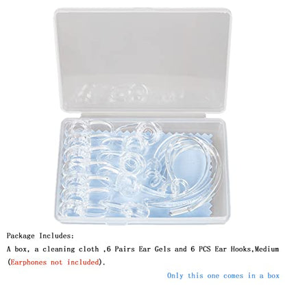 Plantronics M155 M165 M1100 M100 M55 M28 M25 Voyager Edge Earbuds Gel Ear Hooks Spare Fit Kit Replacement Silicone Antislip Accessories - size: Medium