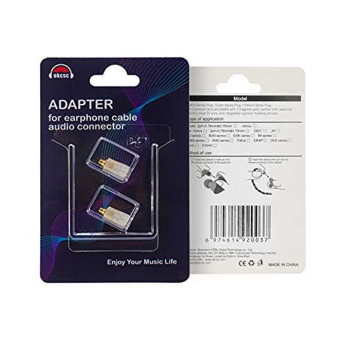 okcsc 1 Pair 0.78mm 2Pin Female (Contact Cable) to MMCX Male (Contact Headphone) Integration of Injection molding Craft Converter,Gold-Plated Plug Adapter Concave (Angled 2 Pin, Transparent) - color: Clear, size: MMCX TO 0.78 Angled